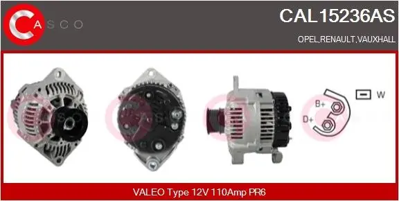 ALTERNATOR 12V 110A CASCO CAL15236AS Super okazja