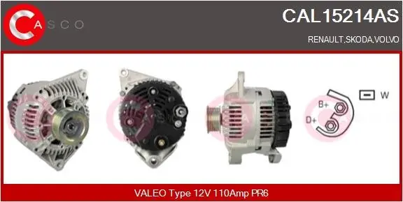 Hit cenowy ALTERNATOR 12V 110A CASCO CAL15214AS