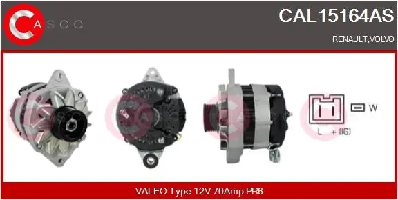 ALTERNATOR 12V 70A CASCO CAL15164AS Promocja
