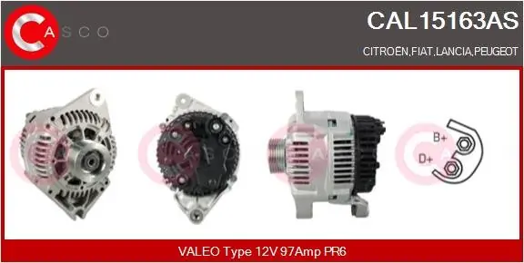 ALTERNATOR 12V 97A CASCO CAL15163AS Zniżka