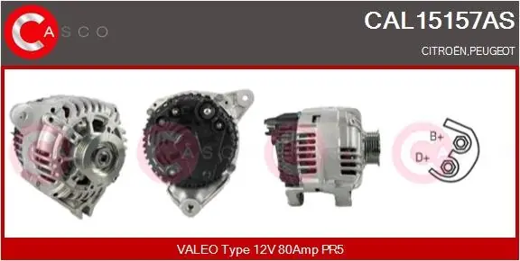 Nie przegap ALTERNATOR 12V 80A CASCO CAL15157AS