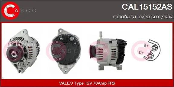 Bezpieczna płatność ALTERNATOR 12V 70A CASCO CAL15152AS