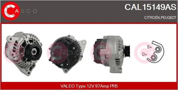 Ostatnia szansa ALTERNATOR 12V 97A CASCO CAL15149AS