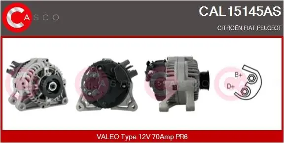 ALTERNATOR 12V 70A CASCO CAL15145AS Sprawdź teraz
