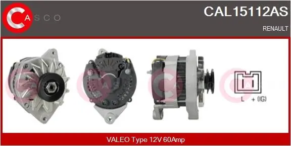 ALTERNATOR 12V 60A CASCO CAL15112AS Ostatnie sztuki