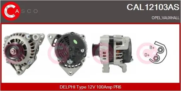 ALTERNATOR 12V 100A CASCO CAL12103AS Dostępne od ręki