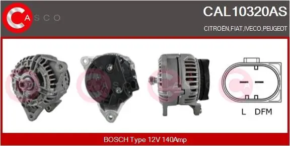 Niska cena ALTERNATOR 12V 140A CASCO CAL10320AS
