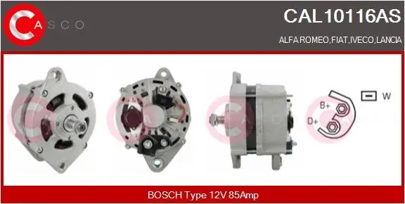 Zniżka ALTERNATOR 12V 85A CASCO CAL10116AS