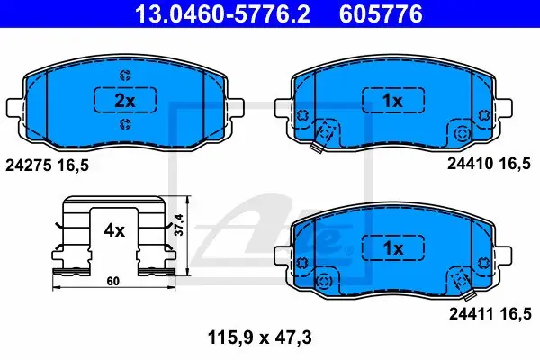 Tani KLOCKI HAM.PRZOD HYUNDAI I10 08-
